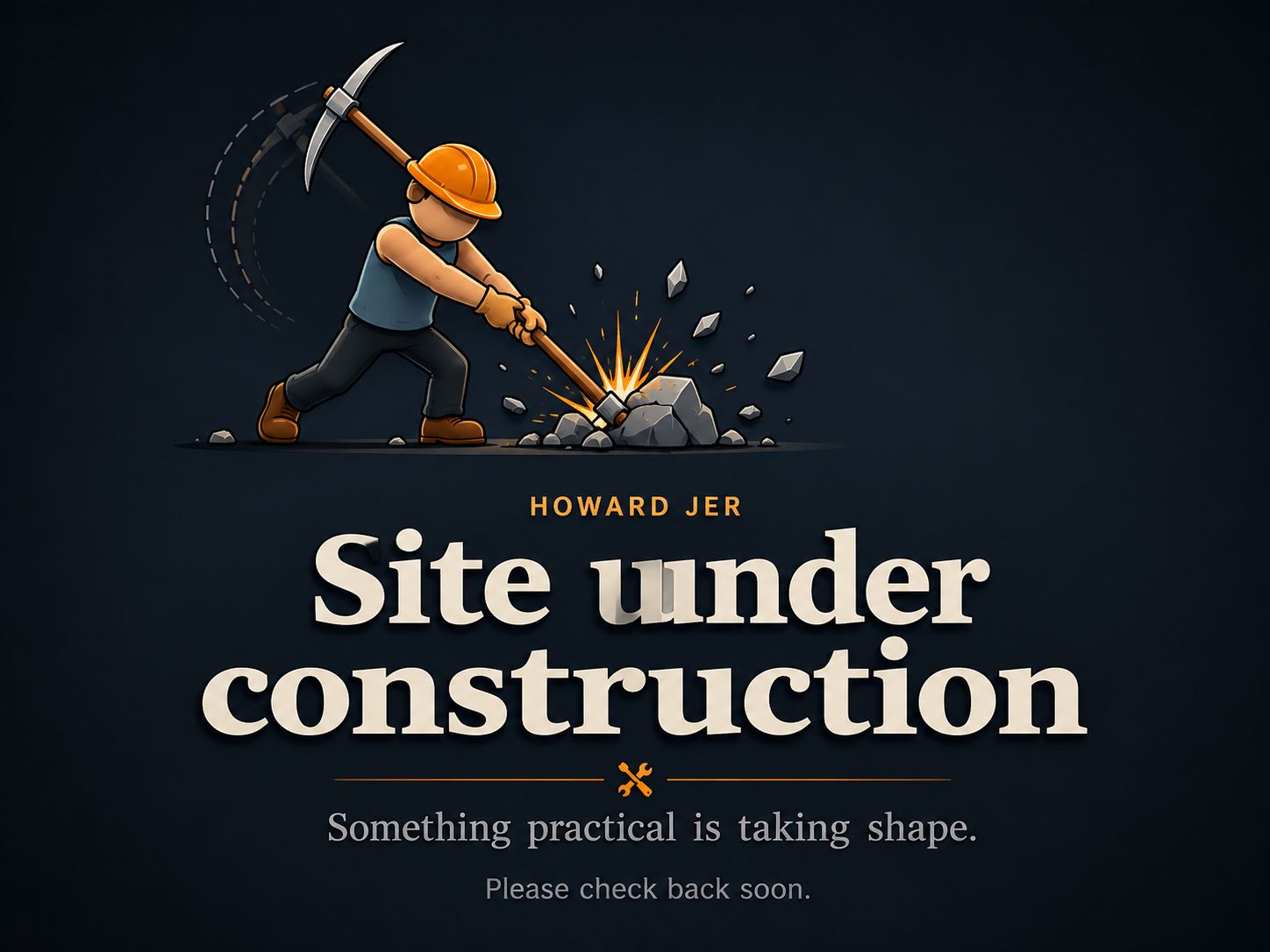 Illustration of a construction worker using a pickaxe